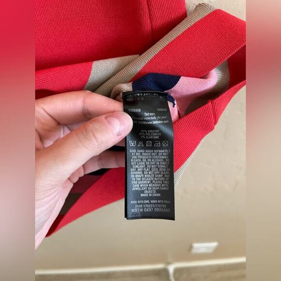 New Ted Baker Origami Colour By Numbers Color Block Shirt Dress 8 - Picture 11 of 13